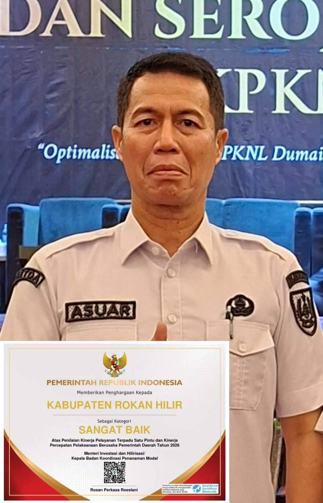 Bawa Pulang Predikat Sangat Baik dari Kementerian Investasi DPMPTSP Rohil Bertekad Jaga Mutu dan Dukung Visi Daerah